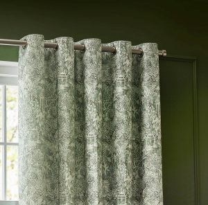 Bengal Chenille Room Darkening Eyelet Curtains Sage